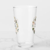 Verre Magnolia Aquarelle Bleue et Blanc Monogramme de co (Gauche)