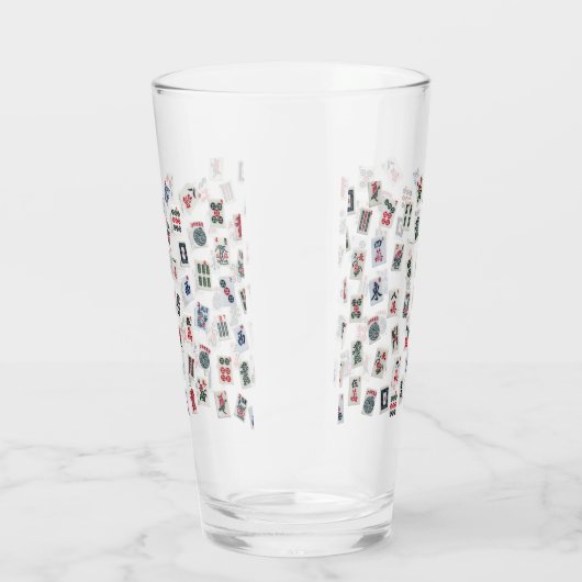 Verre MahJong tuiles et symboles motif (Droite)