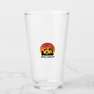 Verre Main de zombie Halloween Pierre tombale Arbre Chat