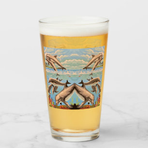 Verre Main Painted by Number Dolphins