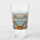 Verre Main Painted by Number | Dolphins | (Devant)