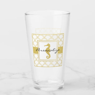 Verre Maison de plage Cheval Marin Vague Océanique Art D