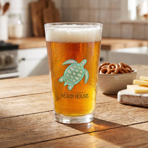 Verre Maison de plage Tortue Aqua Blue ID623