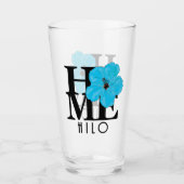 Verre MAISON Hilo Hawaii Hibiscus Bleu (Devant)
