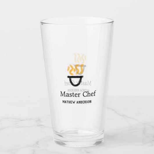 Verre Maître chef ajouter nom poêle noir fumée de feu ja (Devant)