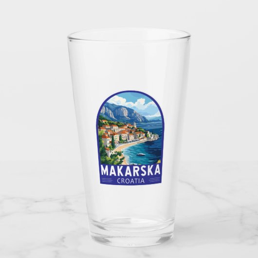 Verre Makarska Croatie Emblème d'art de voyage (Devant)