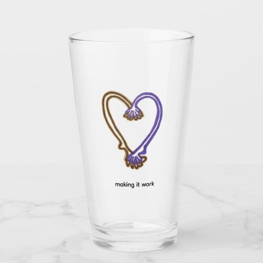 Verre Making It Work Mug Quirky Heart  Glass (Devant)
