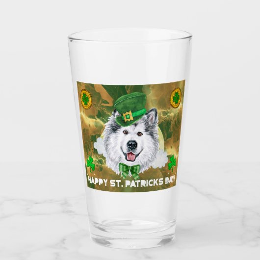 Verre Malamute d'Alaska Or Joyeuse St. Patrick (Devant)