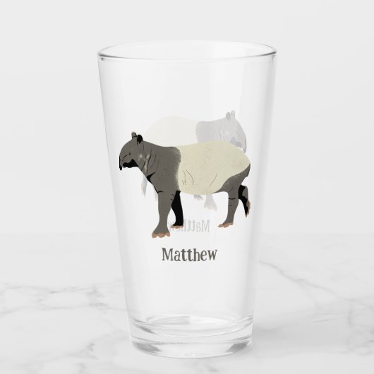Verre Malayan Tapir Illustrated Personalized (Devant)