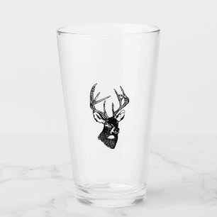 Verre Mâle de trophée de cerfs communs de queue blanch