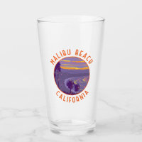 Malibu Beach California Travel Art Vintage
