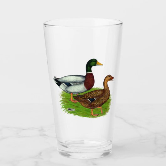 Verre Mallard Drake et Duck (Devant)