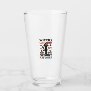 Verre Maman chat Halloween Design vintage sorcière amate