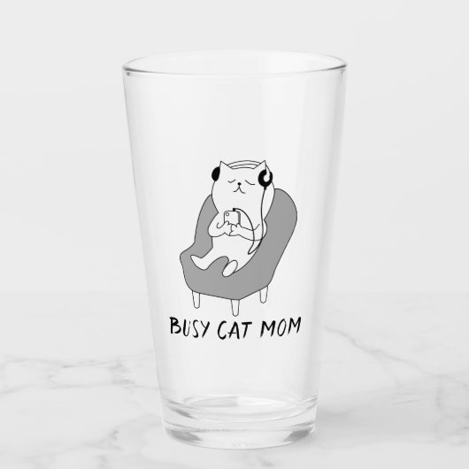 Verre Maman chat occupée (Devant)