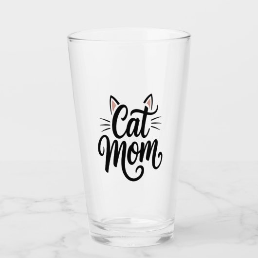 Verre Maman Chatte Moustaches et Oreilles (Devant)