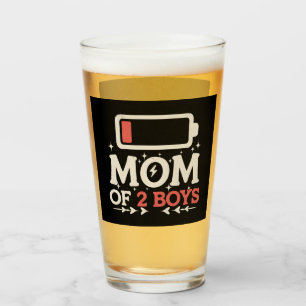Verre Maman de 2 garçons batterie faible drôle de fête d