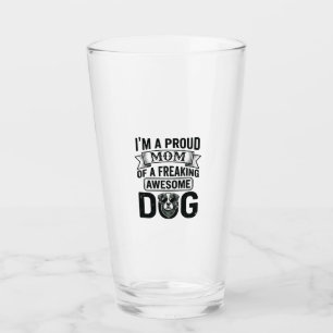 Verre Maman de chien fière dessin vectoriel de gravure v