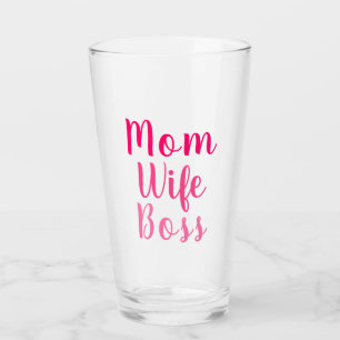 Verre Maman femme patron dégradé rose script personnal