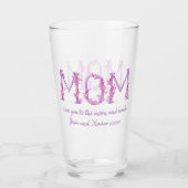 Verre Maman fleurs d'orchidée rose aquarelle message per (Devant)
