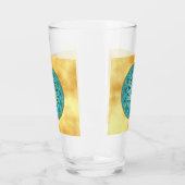 Verre Mandala bleu or sur fond or doux (Gauche)