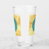 Verre Mandala bleu or sur fond or doux (Droite)