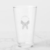 Verre Mandala papillon boho complexe noir et blanc A (Dos)
