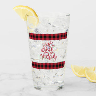 Verre Manger Boire & Se Réjouir Rouge et Noir Plaid Buff