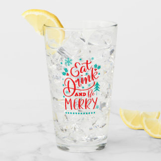Verre Mangez, buvez et soyez joyeux