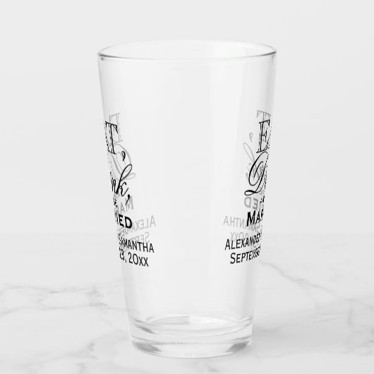 Verre Mangez, buvez, et soyez mariage fait sur commande (Gauche)