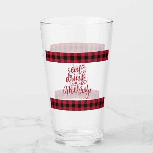 Verre Mangez et soyez joyeux, rouges et noirs, en plaie (Dos)