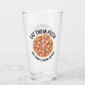 Verre Mangez Leur Pizza Et Formez Une Union De Toute Faç (Dos)