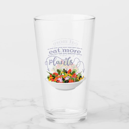 Verre Mangez plus de plantes frais motivation salade let (Devant)