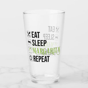 Verre Mangez Sleep Margaritas Répéter