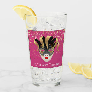 Verre Mardi Gras Glass-Let The Good Times Roll