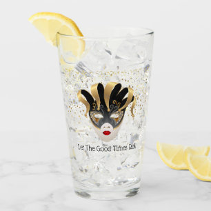 Verre Mardi Gras Glass-Let The Good Times Roll