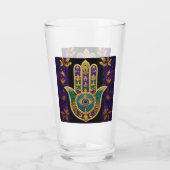 Verre Mardi Gras Gold violet vert Hamsas Art (Dos)