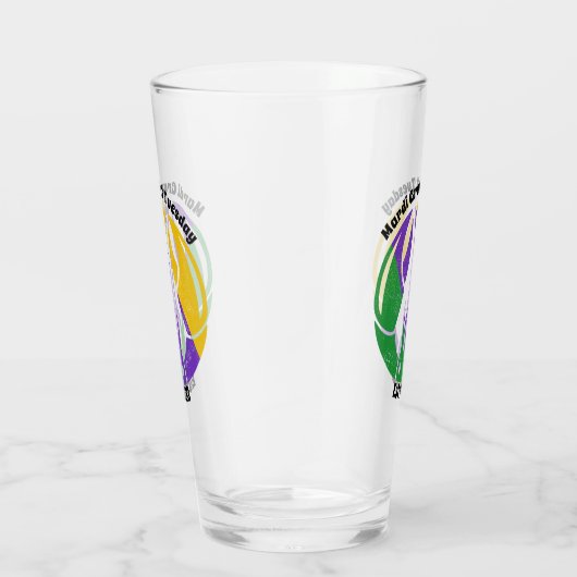 Verre Mardi Gras Mardi Gras Gras Violet Or Vert Écreviss (Droite)