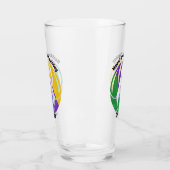 Verre Mardi Gras Mardi Gras Violet Or Vert Poisson-Corbe (Gauche)