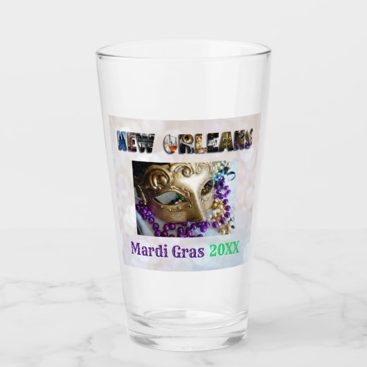 Verre Mardi Gras Party Nouvelle-Orléans Nola Beer Pint (Devant)