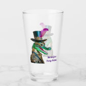 Verre Mardi Gras Steampunk Party Animal Alligator (Devant)
