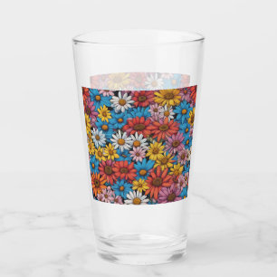 Verre Marguerites Abstraites colorées #26