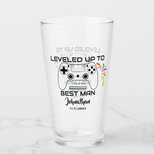 Verre Mariage Best Man Levelup Gamer (Devant)