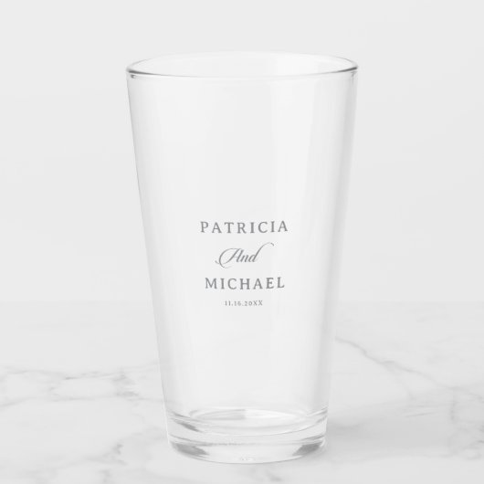 Verre Mariage Calligraphié Classique Chic (Devant)