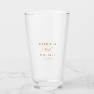 Verre Mariage calligraphié or classique 