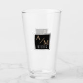 Verre Mariage Chic Monogramme Blanc (Devant)