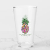 Verre Mariage d'aquarelle tropicale à ananas (Dos)
