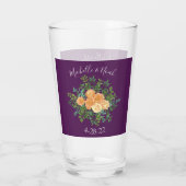 Verre Mariage de pêche violet Roses floraux (Dos)
