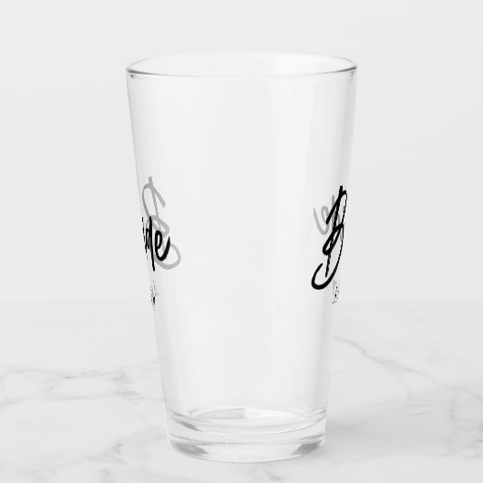 Verre Mariage de script noir blanc (Gauche)