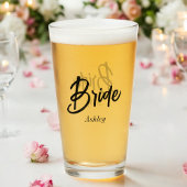 Verre Mariage de script noir blanc