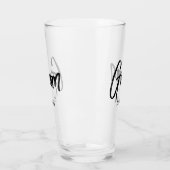 Verre Mariage de script noir blanc Groom (Gauche)